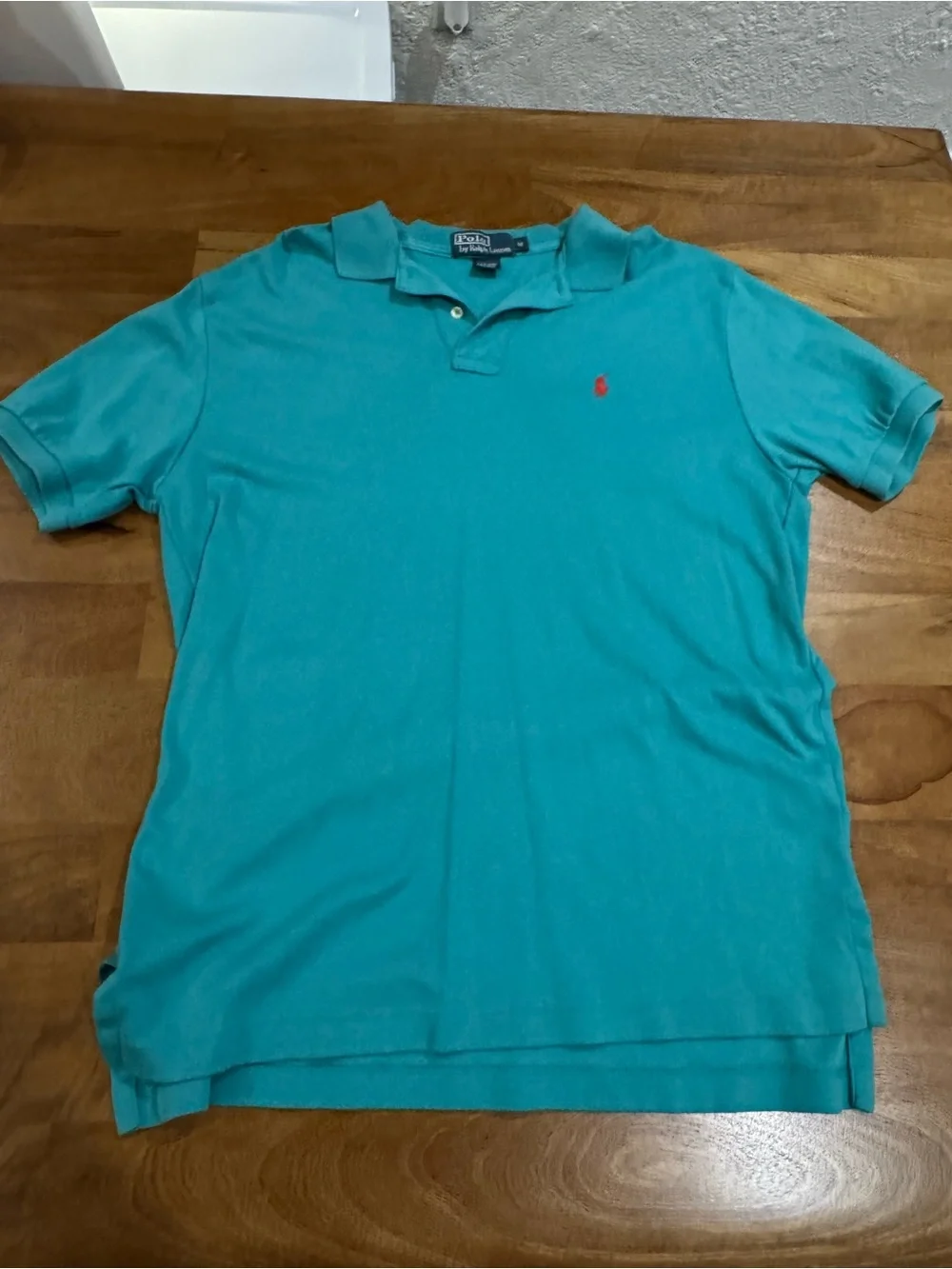Ralph Lauren Men’s Turquoise Polo with Red Pony Size: M EUC